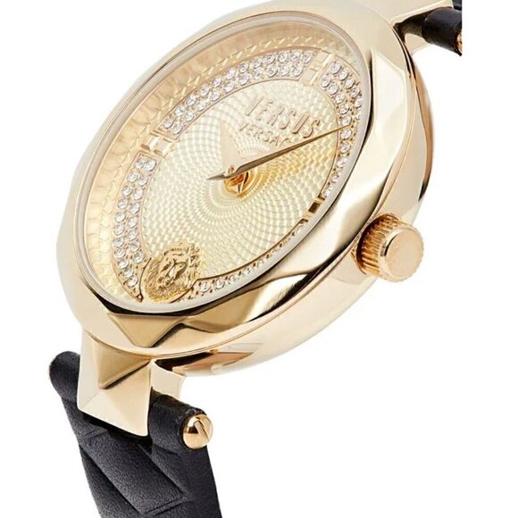 Versus Versace Womens Watch Covent Garden Goldtone Crystal & Leather Strap New‎ - Picture 7 of 12